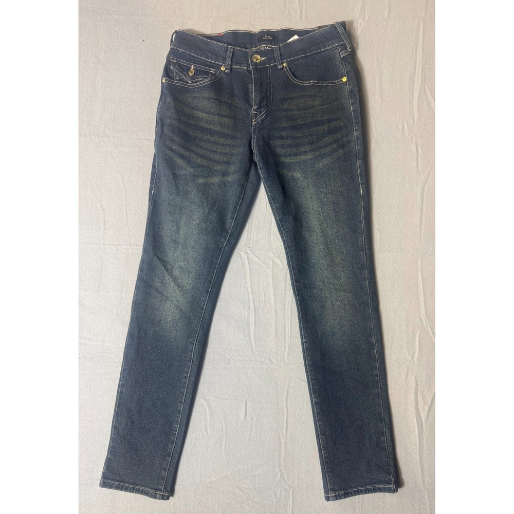 True Religion Geno Relaxed Slim Jeans Men's Size‎ 29 Dark Wash Cotton Blend